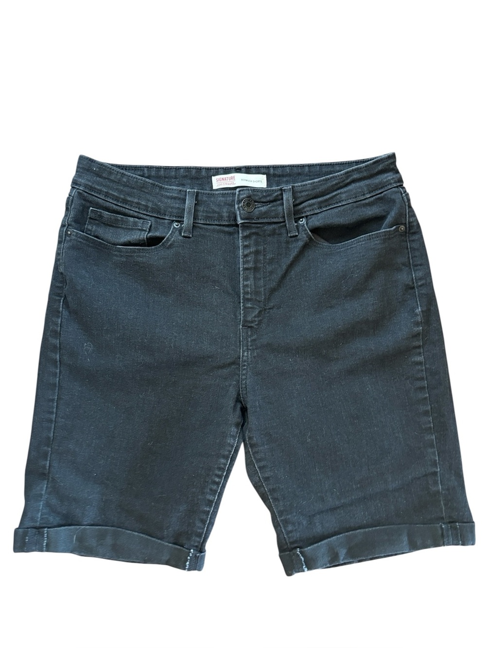 Signature‎ Levi's Black Bermuda Denim Jean Shorts Size 10